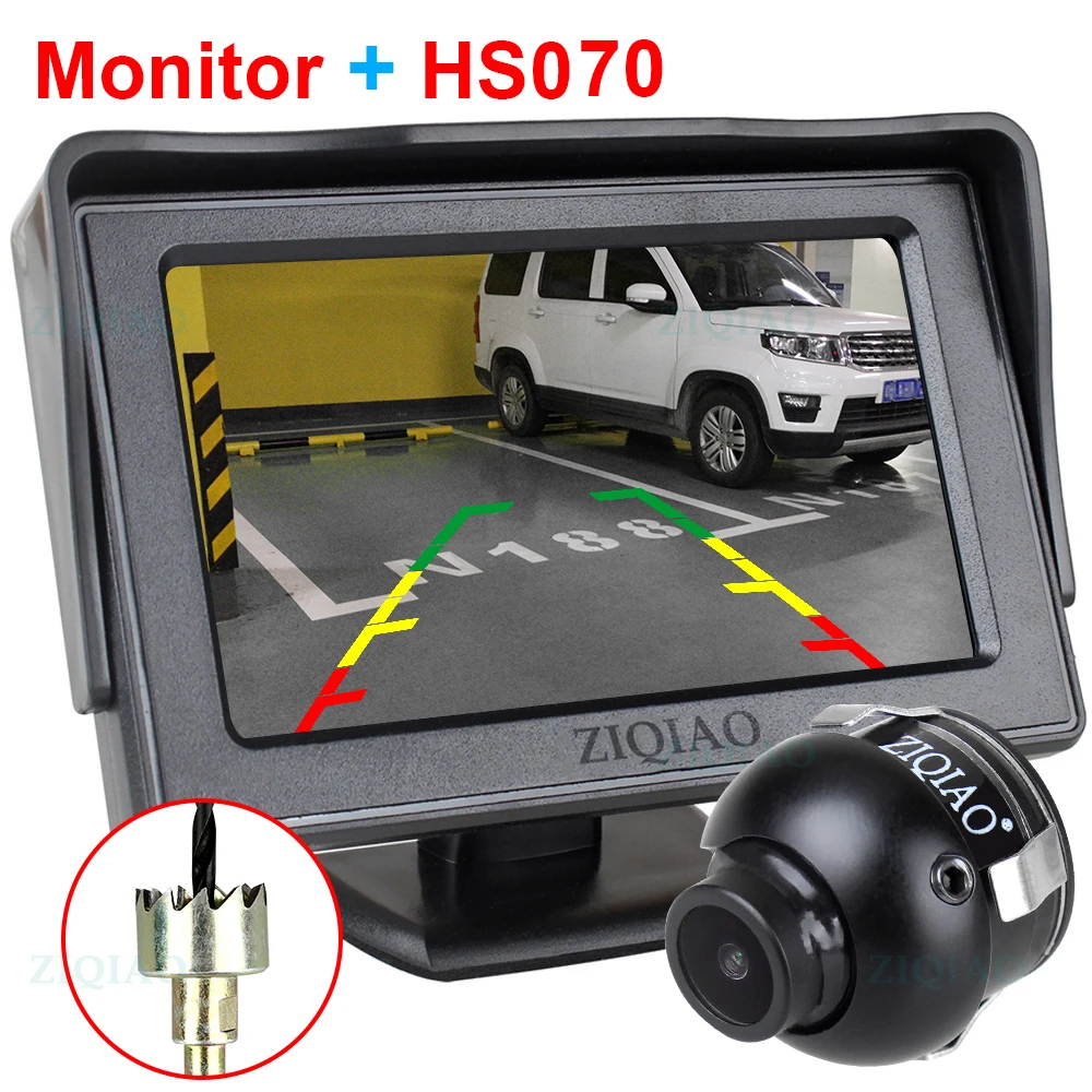 4," Автомобильный монитор TFT lcd Автомобильный ЖК монитор парковочная система для фронтального/заднего вида HD ночного видения Водонепроницаемая камера заднего вида - Цвет: P01-HS070