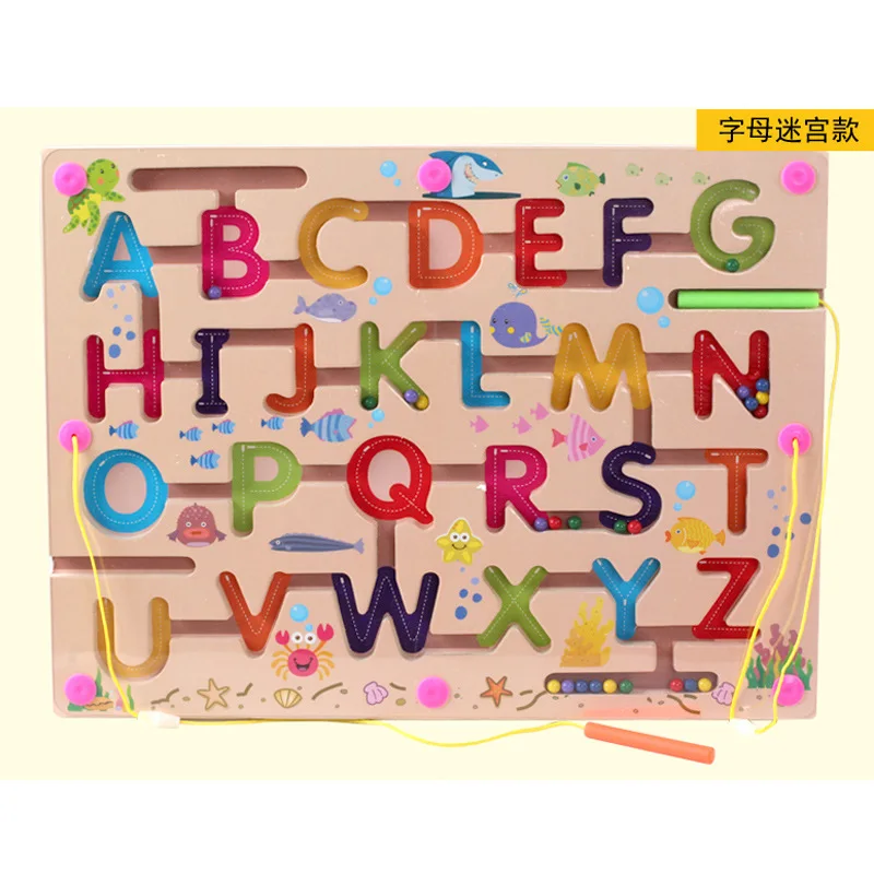 

Wood Large Size Magnetic Pen Wielding Maze Roll-on Magnetic Toy Children'S Educational Early Childhood Parent And Child Interact