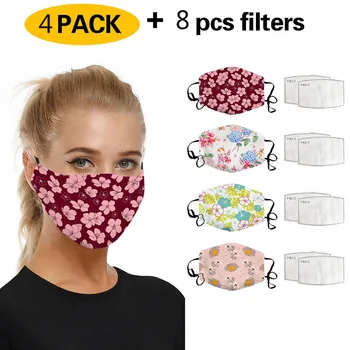 

4PCS Adult Fast Shipping Facemask Scarf Filter Safety DustFaceMask Disposable Protect 3 Ply Non-woven MeltblownMasks 40%