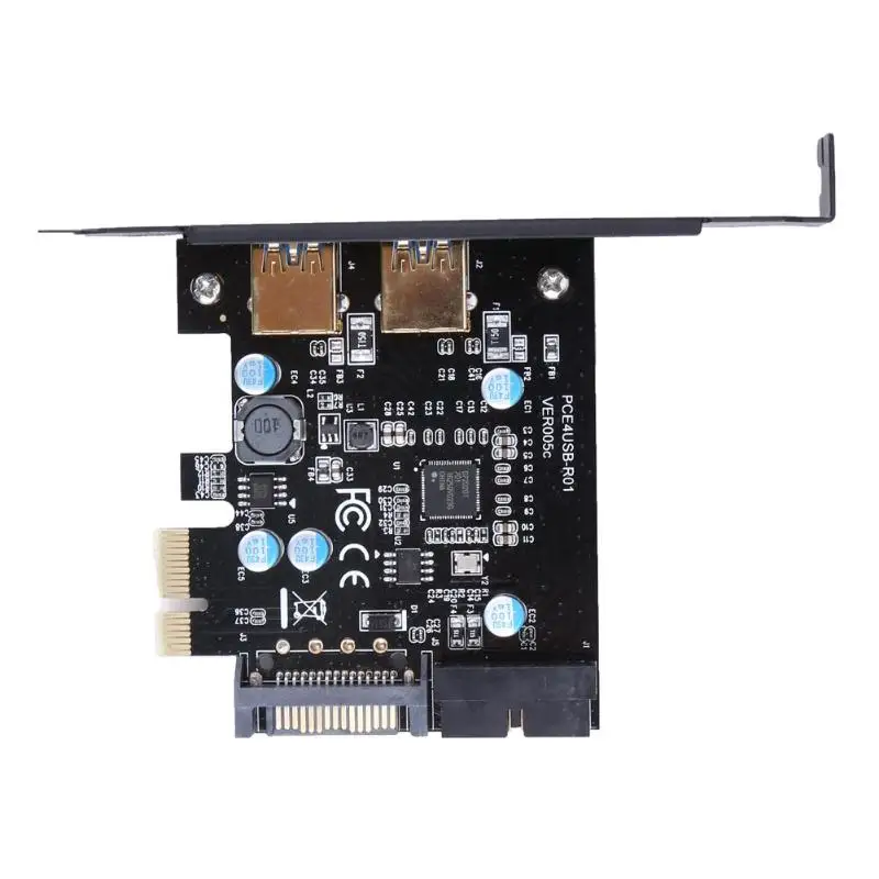 PCI-E к USB 3,0 2 порт PCI Express плата расширения Riser 19-контактный разъем питания для настольных компьютеров супер скорость до 5 Гбит/с