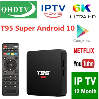 

Android 10 T95 Super QHDTV TVIP tv box streaming France Arabic UK Code T95 Smart Set Top box VOD Movies Filmes English Francais