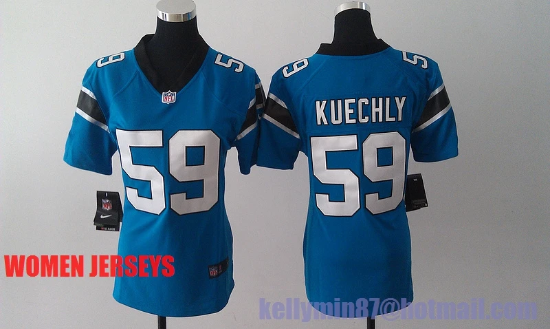 Stitiched, Carolina s, Cam Newton, Luke Kuechly, Greg Olsen Для женщин Джерси - Цвет: Черный