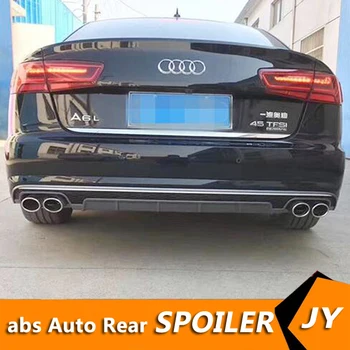

For Audi A6 S6 Body kit spoiler 2016-2018 For Audi A6 PT ABS Rear lip rear spoiler front Bumper Diffuser Bumpers Protector