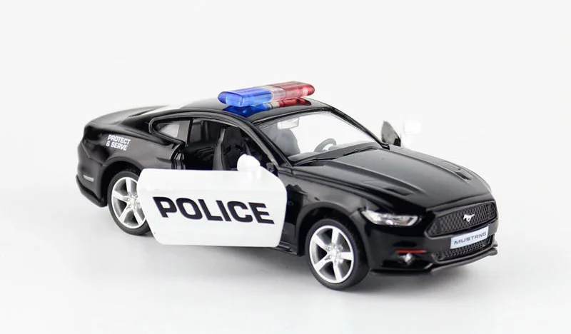1/36 2015 Ford Mustang полицейский игрушечный автомобиль литой под давлением для