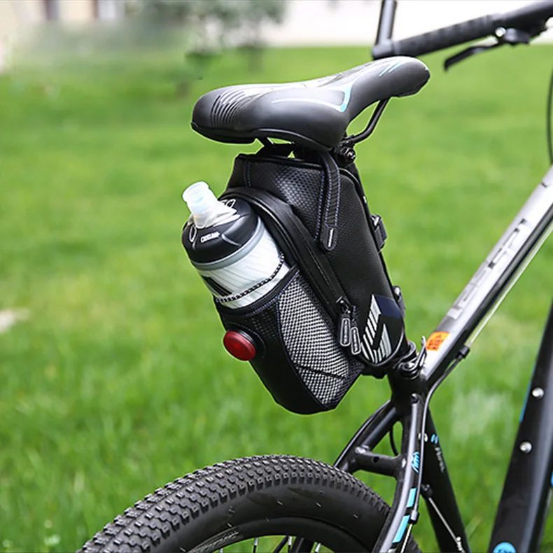 Велосипедная седельная сумка с карманом для бутылки воды, Водонепроницаемая MTB велосипедная задняя Сумка, велосипедная задняя седельная сумка, Аксессуары для велосипеда