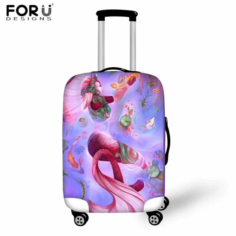L3165- FORUDESIGNS/Детский чемодан с рисунком русалки, пылезащитный чехол для женщин, плотный эластичный багажная тележка - Цвет: L3165-