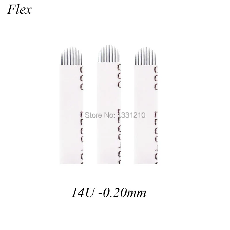Laminas микро облопачивание tebori Agulha Flexy 14U форма 0,20 мм постоянный макияж микроволокна иглы белый для Tobori Microblading Pe