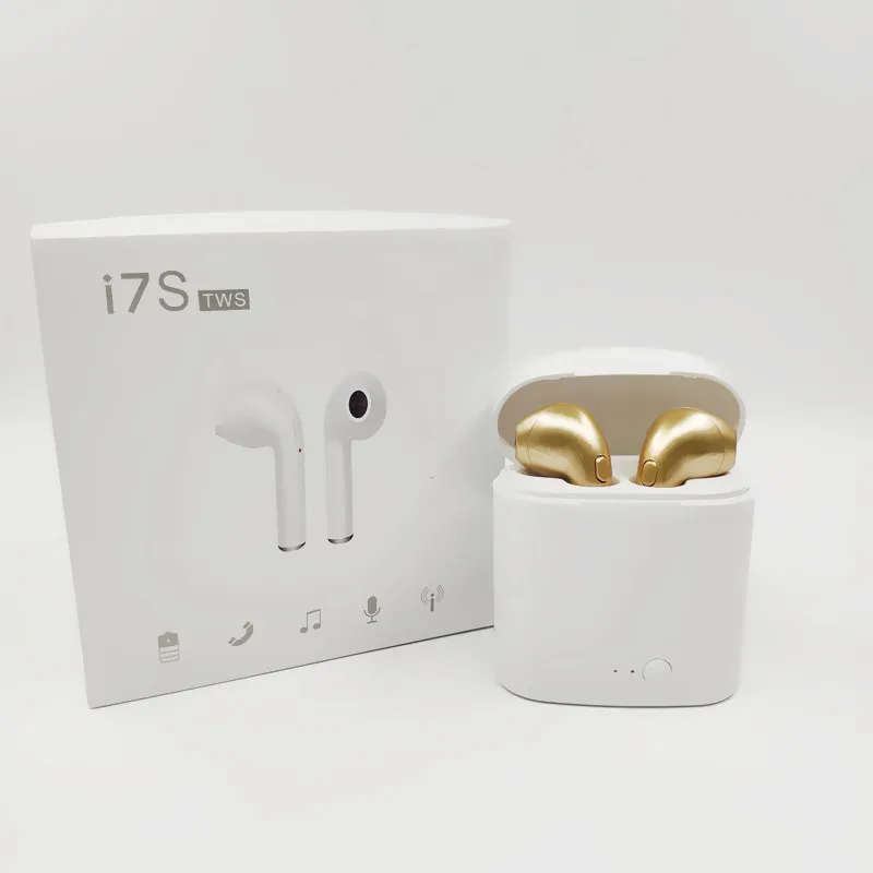 Bluetooth наушники, наушники, беспроводные наушники, HS, ушные вкладыши, TWS,, Pop Up Touch i7s, i7mini, i8, i9, i10, i11, i12, i15, i16, i20 - Цвет: i7s Button - Gold