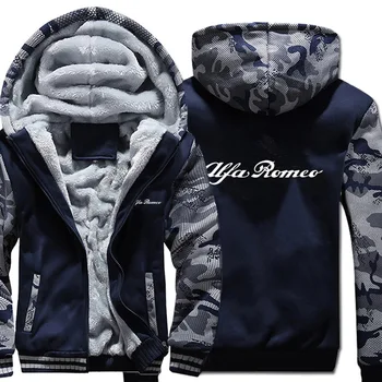 

Alfa Romeo Hoodies Winter Camouflage Sleeve Jacket Men Thicken Unisex Casual Wool Liner Fleece Man Coat Sweatshirt Pullover