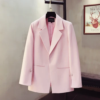 

2019 autumn and winter new casual small suit female mid-length long-sleeved Korean temperament wild jacket tide