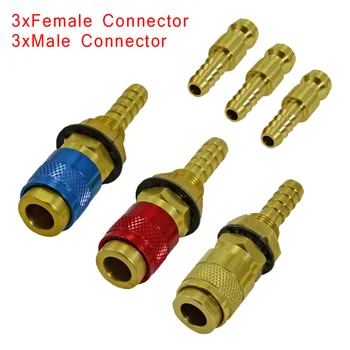 

Male Female Connector Tool Parts Water-Cooled&Gas Adapter Quick Connector Kit For PTA DB SR WP 9 17 18 26 TIG