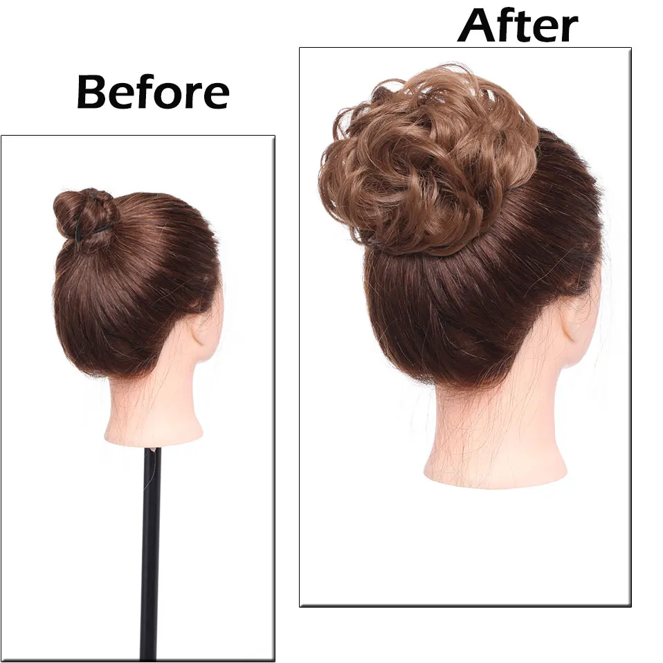 Snoilite Synthetic Chignons Hair Scrunchies Extensions Hair Piece