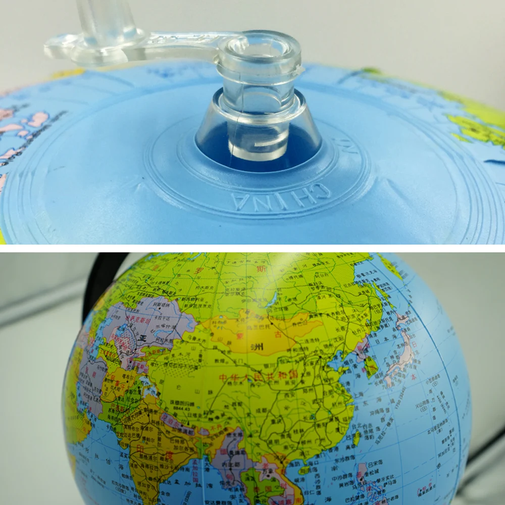 회전 팽창식 지구본, 22cm 지도 볼, 지리 학습, 교육 세계 지구 바다 해변 공, 어린이 교육 용품