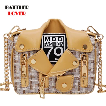 

Women Cool Jacket Clothes Design Crossbody Bag Quality Pu and Straw Shoulder Bag Tote Casual Daily Female Bolsa Pouch