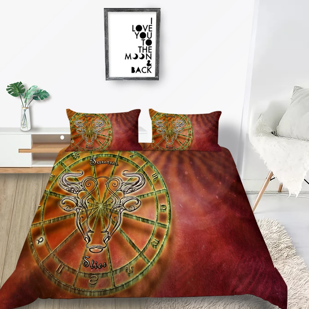

Taurus Bedding Set King Creative Fashion 3D Constellation Duvet Cover Queen Twin Full Single Double Unique Design Bed Set