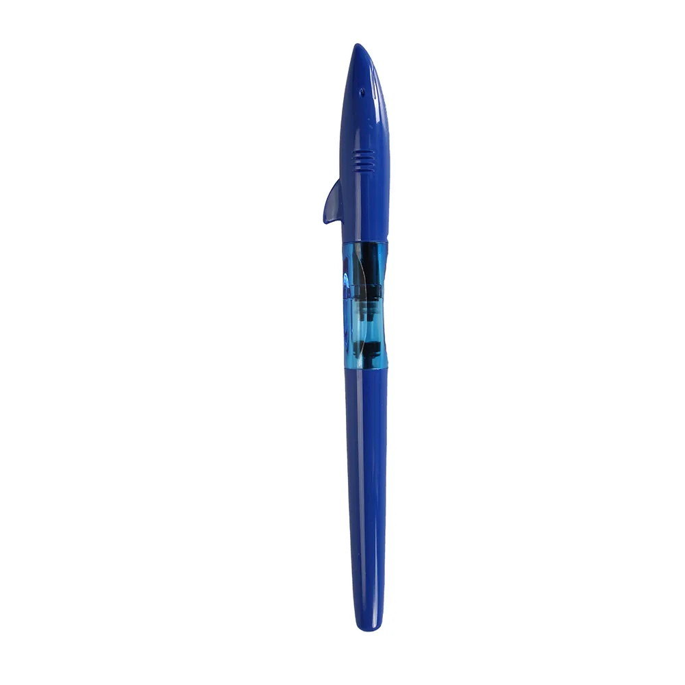 Blue Jinhao Акула спираль Прозрачный Красочный Офис тонкий перьевая ручка - Цвет: Blue