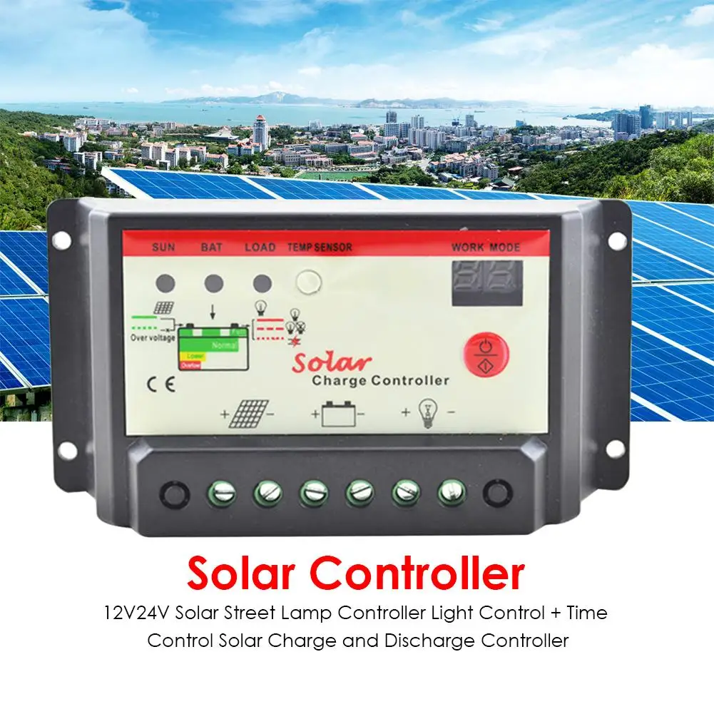 

12/24V Solar Charge Discharge Controller Reliable Installation Environmental Economic Intelligent Solar Panel PWM Regulator
