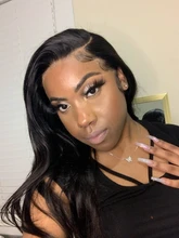 Pelucas de cabello humano brasileño liso para mujeres negras, 26, 28, 30 pulgadas, 13x4, sin pegamento