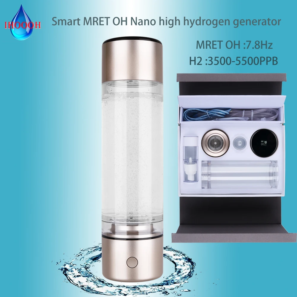 Smart Cup 7.8Hz Nano Rich Hycrogen Water Generator Bottle Pure H2 Respiratory lithium battery chargeable Electrolysis Ionizer