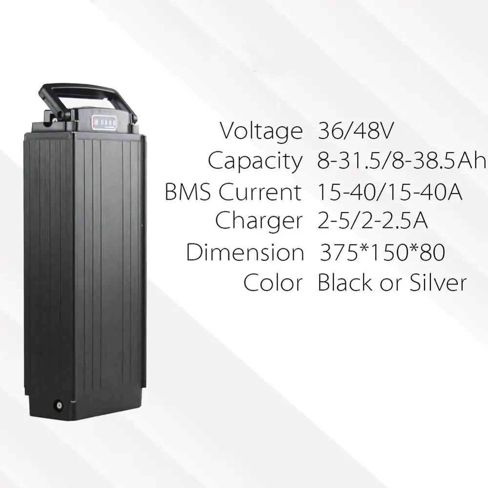 Discount Powerful electric Rear Rack Ebike Battery 52V 24.5Ah Electric Bicycle Batteries with tail lamp Charger for 500W 1000W 750W Motor 4