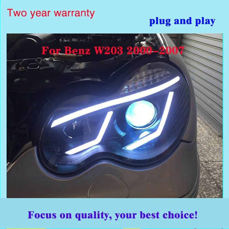 Автомобильный Стайлинг для Benz 2000 2007 год W203 C63 C200 C230 C280 C300 светодиодный Ангельские