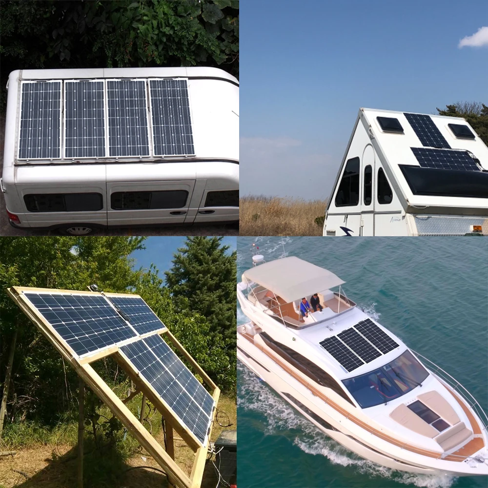 Boguang Brand Solar panel 2 piezas 100w 200W Flexible Panel Solar módulo sistema RV coche barco marino uso doméstico 12V /Kit de bricolaje de 24V paneles solares panel de aislamiento - 5