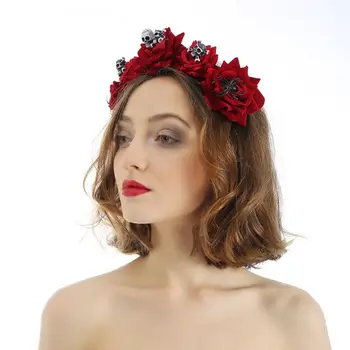 

Women Hair Accessories New Simulation Velvet Rose Flower Hair Hoop Halloween Headband Simulation Velvet Rose Flower