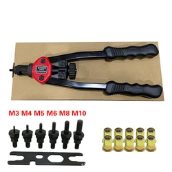Ensemble de pistolet à Riveter manuel, outil à insérer à la main, Rivet écrou, mandrins manuels M3 M4 M5 M6 M8 M10, riveteuse à main économique, BT 605 