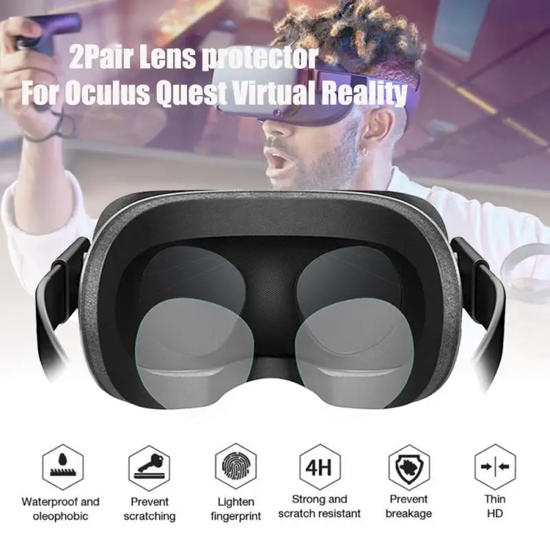 Película suave de TPU para lentes de realidad Virtual, película transparente HD para VR Oculus Quest/Rift S/GO, 2 pares