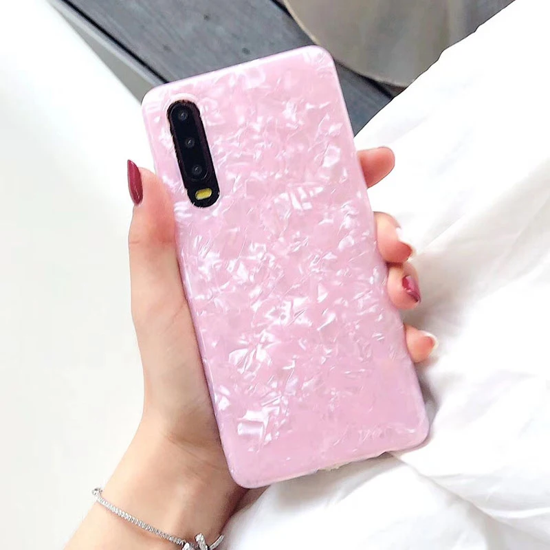 Чехол с текстурой для телефона huawei P20lite P30 Pro Mate20 Pro цветной розовый мягкий IMD чехол для Honor Nova 3 4 задняя крышка fundas Capa - Цвет: Pink