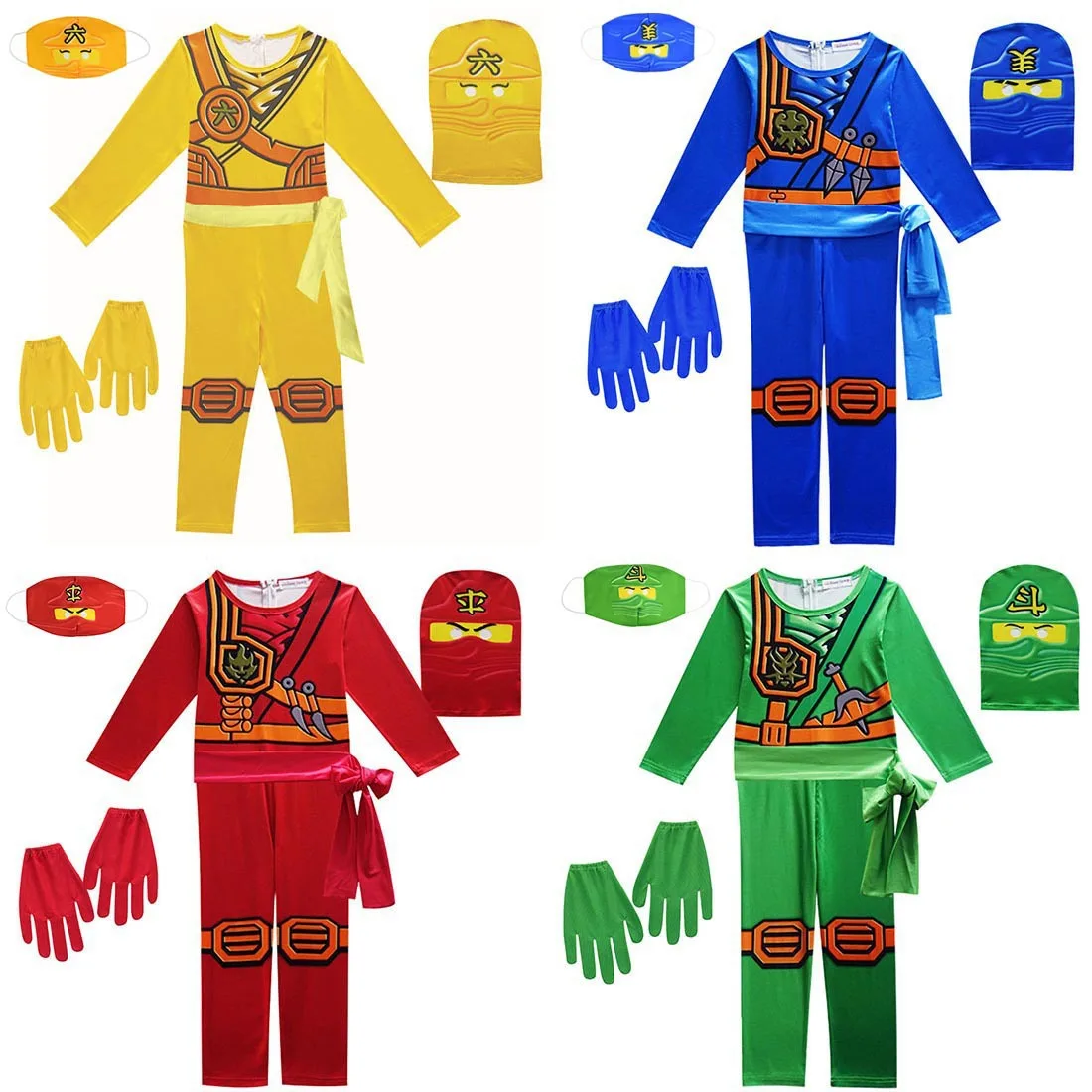 

Lego Ninjago Cosplay Costumes Boys And Girls Jumpsuit Weapon Cosplay Anime Children's Fantasy Halloween Christmas Party clothes