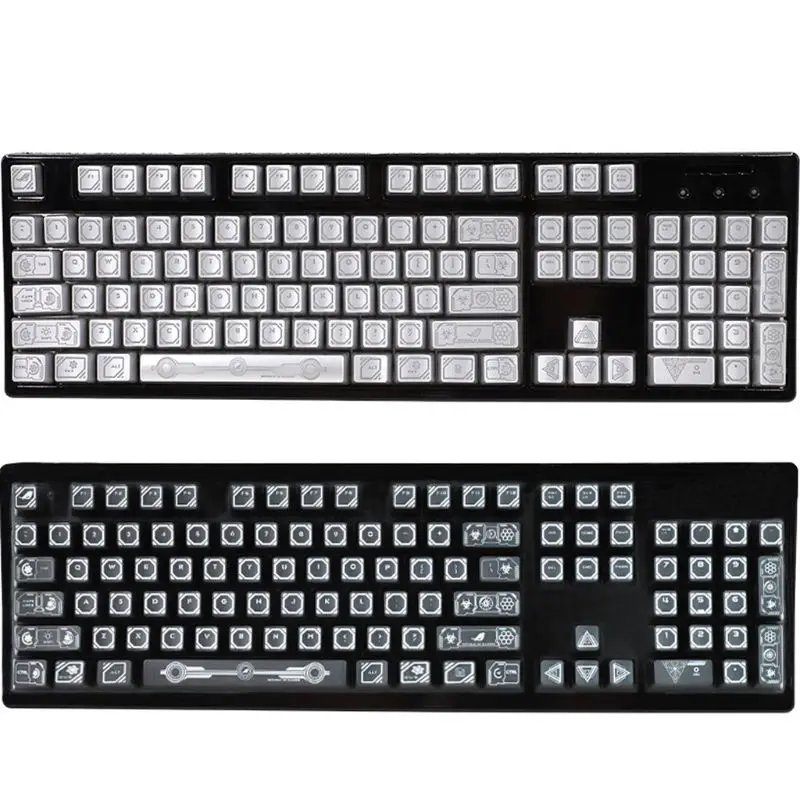 RGB 104 Keycaps ANSI макет OEM ABS Source Shot Keycap с подсветкой для Cherry MX gh60 poker 87 механическая