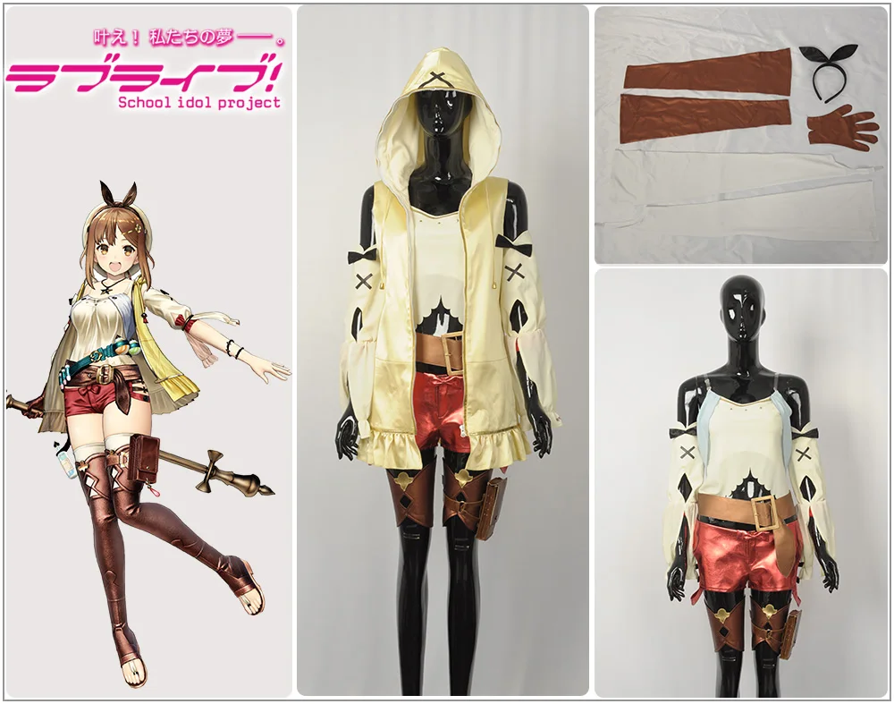 

Game Atelier Ryza: The Queen of Eternal Darkness and the Secret Hideout Ryza Cosplay Costume Custom Women Hoody Hairband Shorts