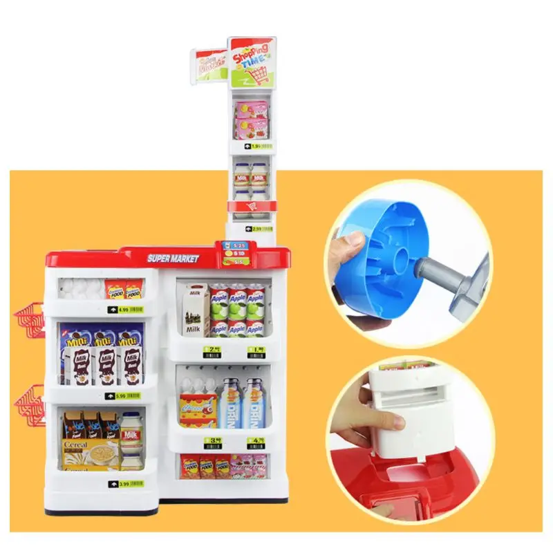 Моделирование супермаркет Superstore корзина кассовый аппарат Набор Дети ролевые игры обучающая игрушка подарок на день рождения N1HB