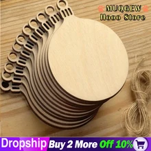 Kayu Tag Bola Dekorasi Seni Kerajinan Ornamen Diy Scrapbooking 10 Pcs Natal Menggantung Dekorasi Dekorasi Dropshipping(China)