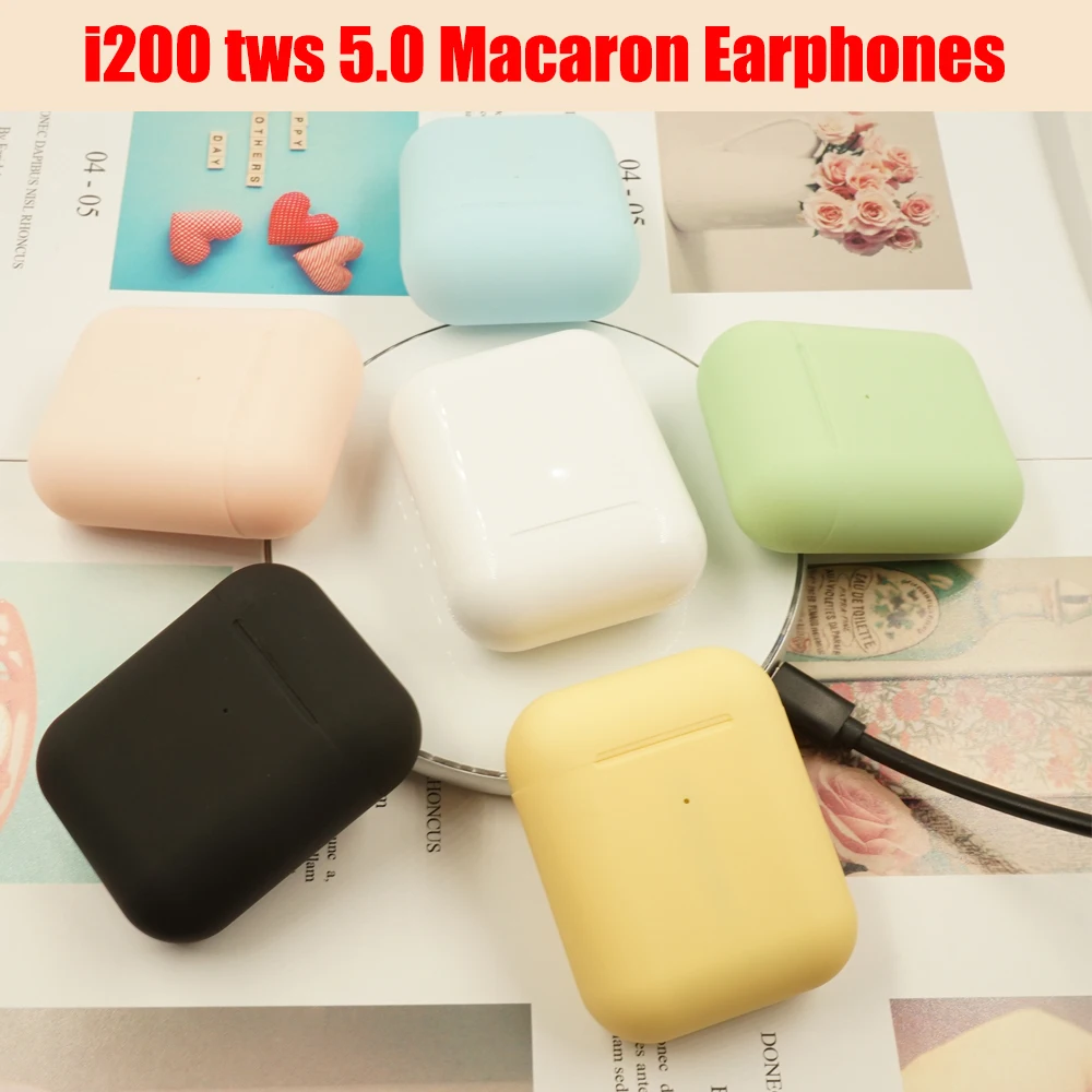 Buy Wireless Bluetooth Headset i200 tws Stereo Noise Cancelling Headphones Wireless Charging Touch Bluetooth 5.0 earphone for Xiaomi
