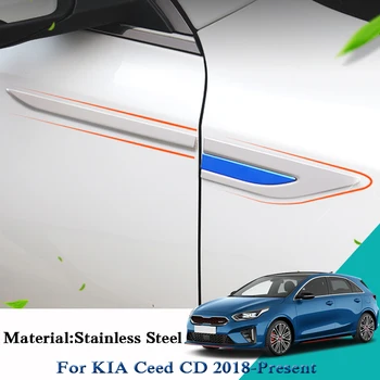 

4pcs Car Styling Car Side Leaf Plate Decoration Sequins Leaf Board Side Label Stickers Accessories For KIA CEED CD 2018-Present