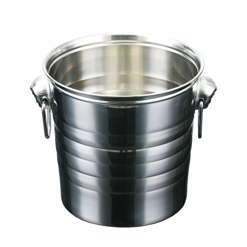 1L-7L Stainless Steel Ice Bucket Wine Champagne Wine Chiller Bottle Cooler Champagne Beer Chiller Ice Barrel Bar Tool