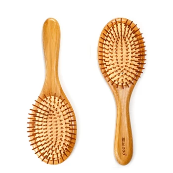 

Bamboo Hair Brush Anti-static Hairbrush Natural Airbag Hair Brush Massage Comb Bamboo Bristles Pins Beard Straightener For Girls