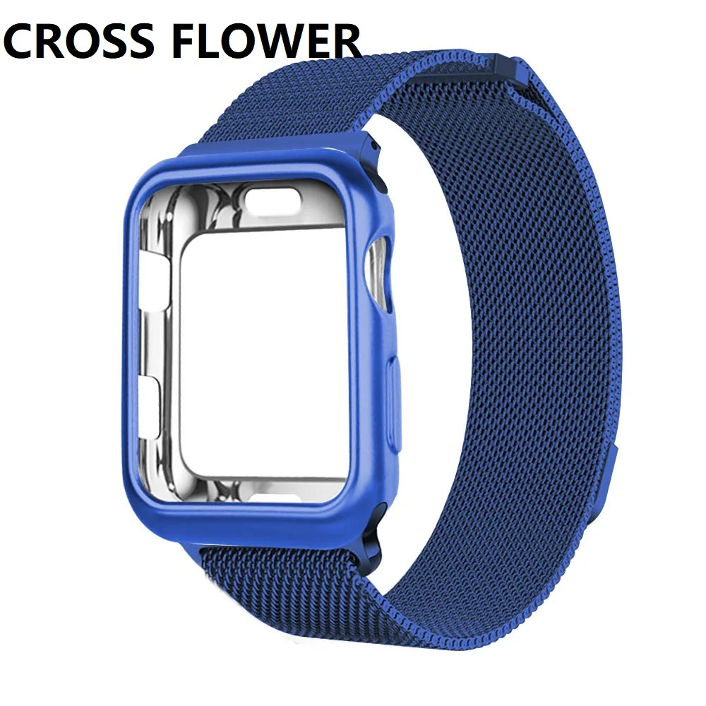 

Milanese Strap+ Case Apply to 38mm 42mm Apple iwatch series 3 2 1 band 40mm 44mm for apple watch 4 pulseira Bracelet accessories