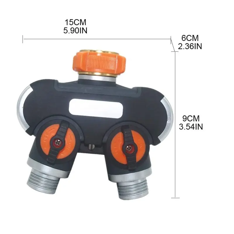 

2 Way Garden Hose Splitter 3/4 Inch Tap Connector Y Shape Valve US/EU Standard