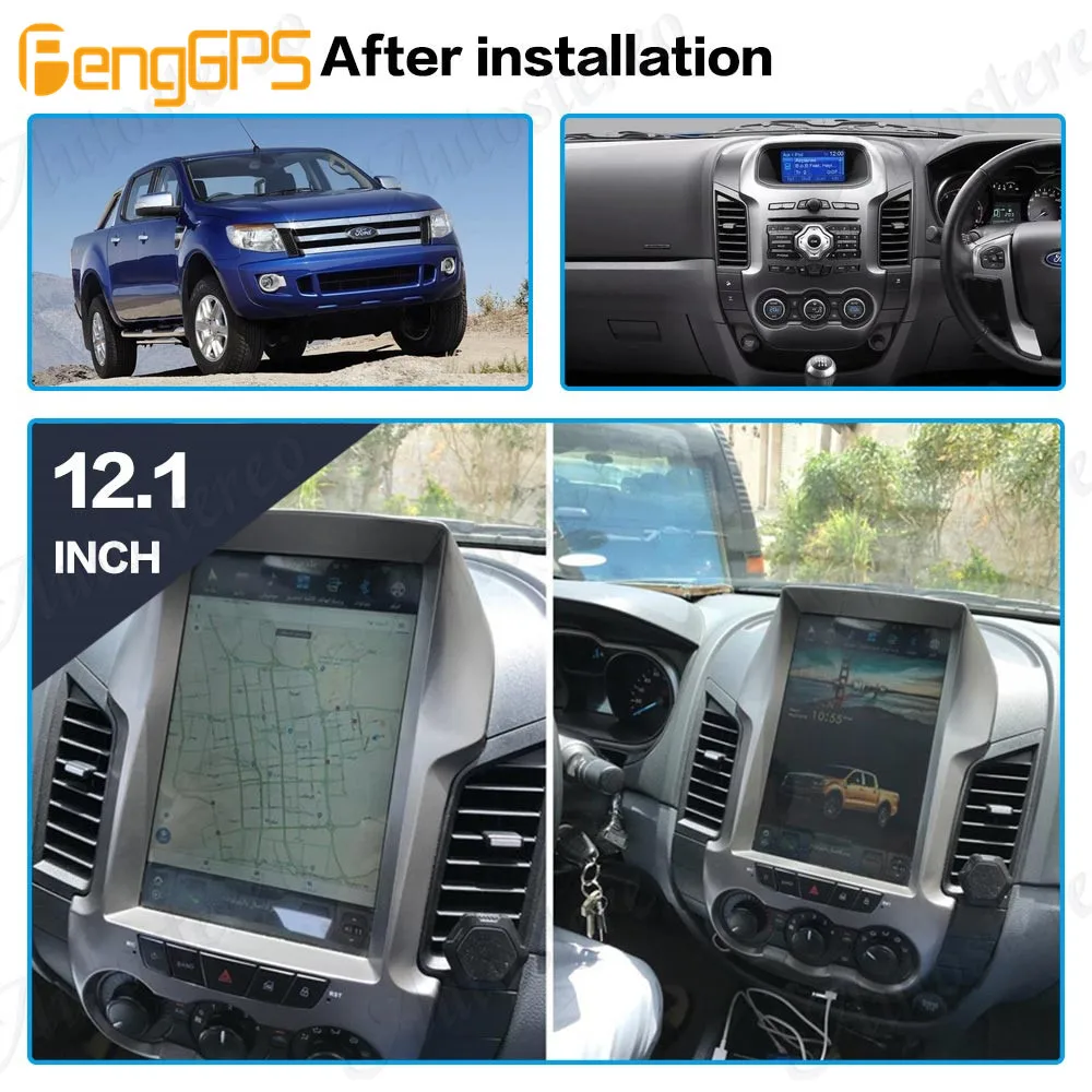 

Головное устройство для Ford Ranger/Ford F250 2011 +, Android 9, GPS-навигация, мультимедийный плеер, радио, магнитофон PX6, 4 Гб