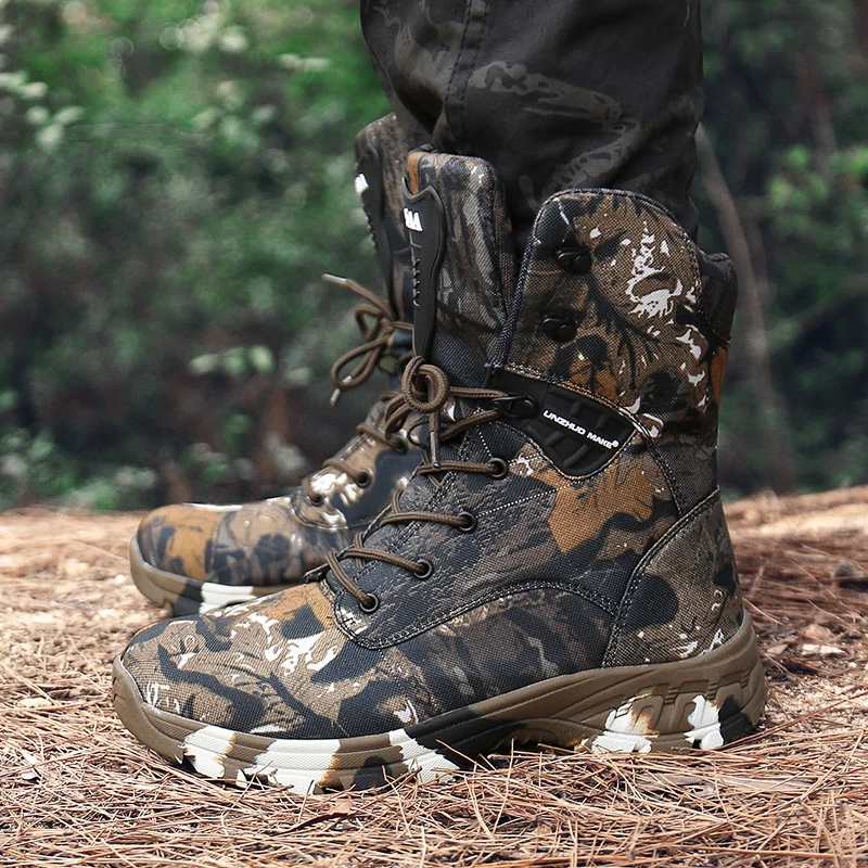 Новые камуфляжные мужские военные ботинки спецназ тактические Botas уличные пустынные Нескользящие военные ботинки водонепроницаемые мужские походные сапоги охотничьи