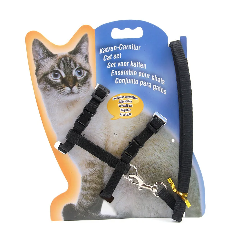 Nylon Cat Harness And Leash Set Pet Products For Animals Adjustable Dog
