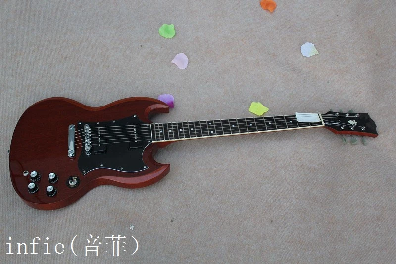 

Free Shipping Wholesale 2019 Hot Selling Firehawk SG400 Red 6 Strings natural Wood Electric Guitar in stock