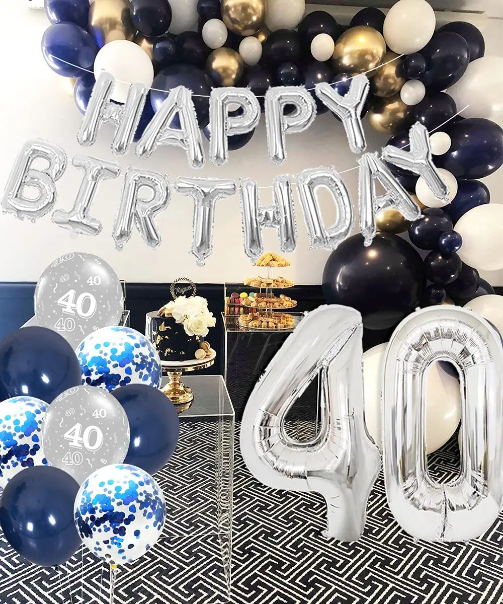 AGE 40 Balloons & Decorations Happy 40th Birthday Party Banners 