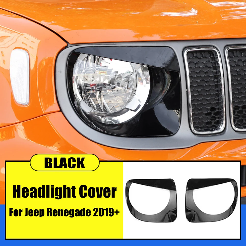  Front Light Headlight Lamp Angry Eyes Trim Cover For Jeep Renegade 2019 up