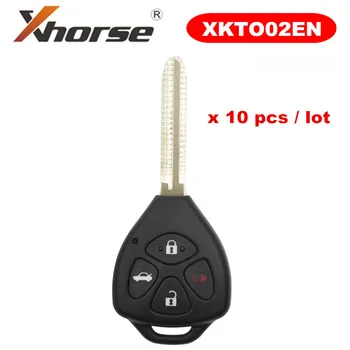 

XHORSE XKTO02EN Wired Universal Remote Key for Toyota Style Flat 4 Buttons for VVDI VVDI2 Key Tool English Version 10pcs/lot