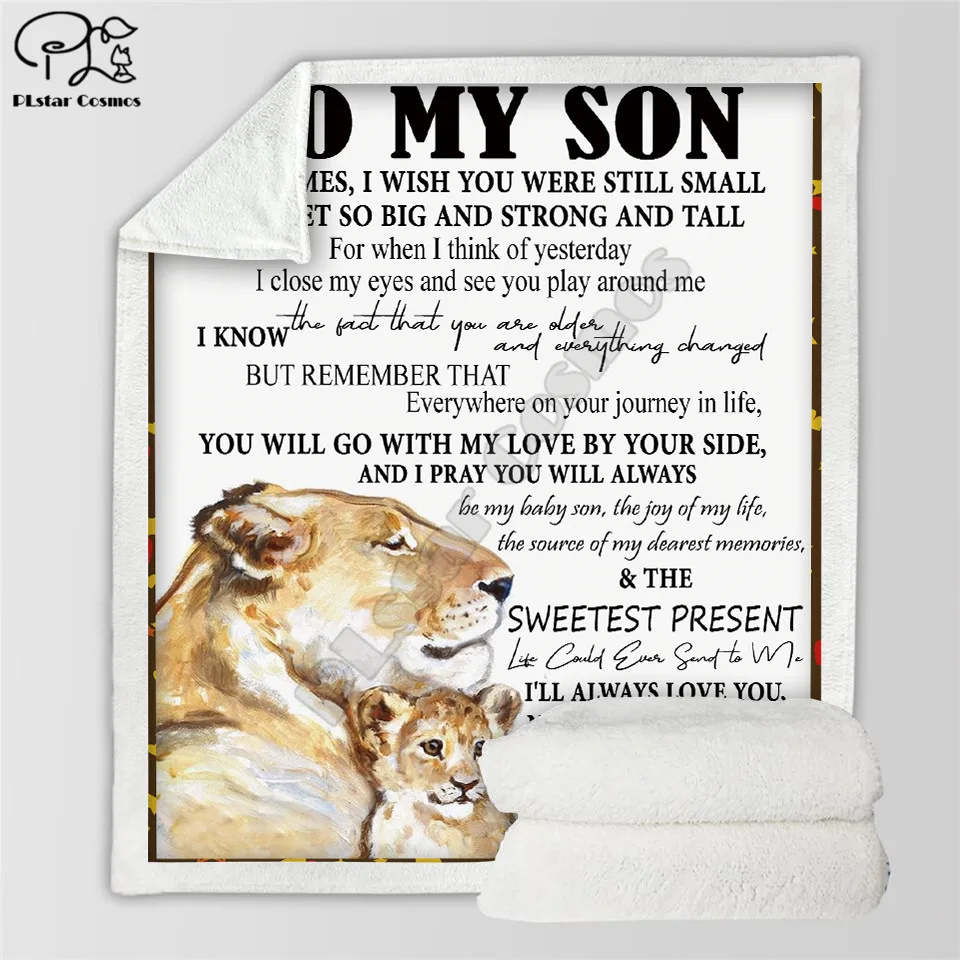 To My Son pattern Family Fleece Blanket 3D full printed Wearable