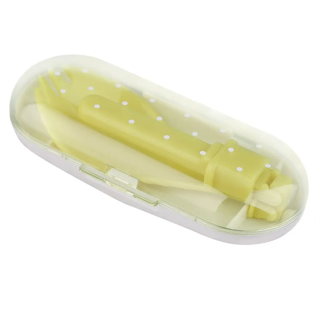 

New Cute Camping Hiking Cookout Picnic Foldable Spork Plastic Spoon With Case Worldwide store